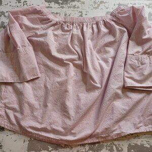 2256 Free Assembly Women's Pink/White Striped Blouse‎ Size 2XL